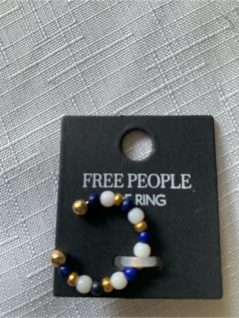 Free People White, Brown & Blue Beaded Toe Ring Set - Picture 6 of 7